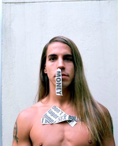 Portrait of Anthony Kiedis, the singer of Red Hot Chili Peppers, in 1990.