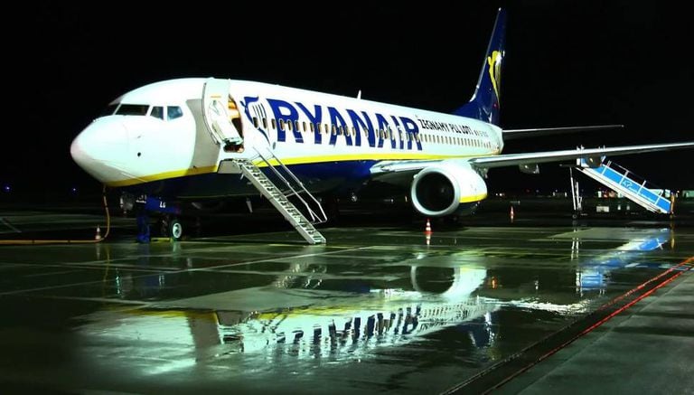 A Ryanair airplane.