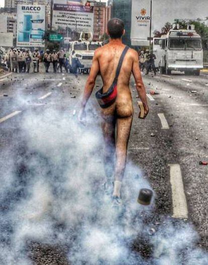 Hans Wuerich at a protest in Caracas on April 20th.
