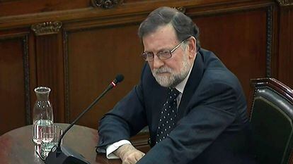 Ex-PM Mariano Rajoy giving witness testimony on Wednesday.