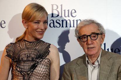 Star of Blue Jasmine Cate Blanchett, with director Woody Allen.