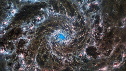 This image from the James Webb Space Telescope shows the heart of M74, also known as the Ghost Galaxy.