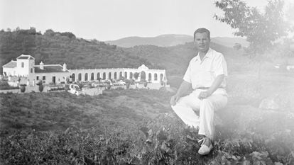 The main Belgian collaborator with the Third Reich, Léon Degrelle, pictured next to his mansion built in the Andalusian village of Constantina.