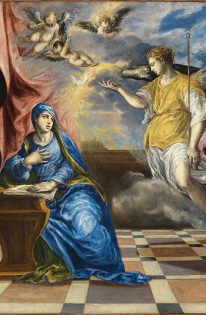 &#039;The Annunciation&#039; by El Greco, part of the Thyssen-Bornemisza&#039;s collection. 