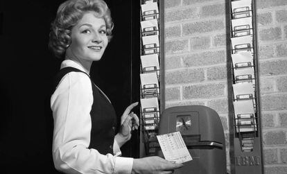 The old system of clocking in and out.