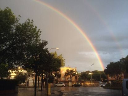 A rainbow in Madrid earlier this month.