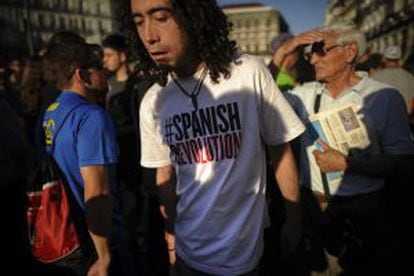 Spain's 'indignants' protesters returned to the Puerta del Sol on Sunday.
