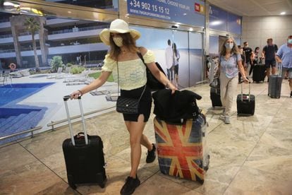 UK tourists arrive in Alicante on Monday.