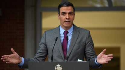 Spain's Prime Minister Pedro Sánchez after the Cabinet meeting on Tuesday.