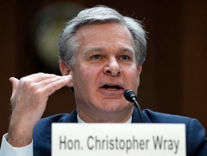 FBI Director Christopher Wray testifies before a Senate Judiciary Committee oversight hearing on Capitol Hill in Washington, Dec. 5, 2023.