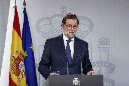 Spanish PM Mariano Rajoy at a press conference on Thursday.