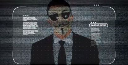 Screen capture of video published by Anonymous.
