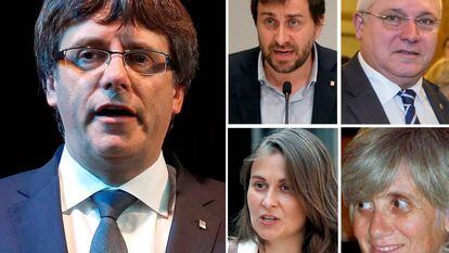 Carles Puigdemont and the four ex-regional ministers who are currently in Brussels.
