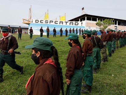 Members of the EZLN in the community of Morelia (Chiapas) in April 2021.