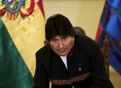 President Evo Morales during a news conference in La Paz.