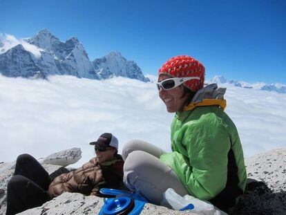 Mónica Piris at her base camp on Everest.