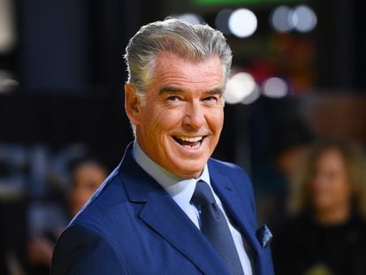Pierce Brosnan at the 'Black Adam' premiere in London's Leicester Square in October 2022.