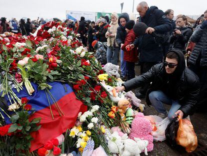 A tribute to the victims of the terrorist attack at Crocus City Hall, in Moscow, on March 24.