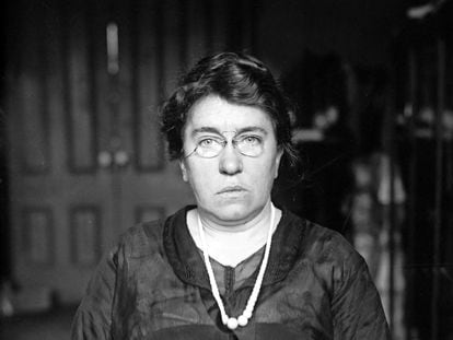 A 1910 photo of Emma Goldman (1869-1940), the Lithuanian-born anarchist and feminist.
