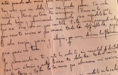 The newly unearthed letter written by Lorca on July 18, 1936.