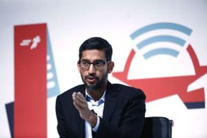 Google’s Sundar Pichai unveiled the firm’s plans to develop a mobile carrier at the WMC in Barcelona.