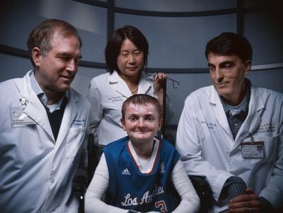 The medical team at Stanford University with one of their patients, in a file photo from 2015.