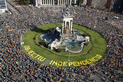 Atmosphere on Catalonia's national day in Barcelona.