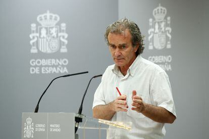 Fernando Simón during Thursday's press conference.