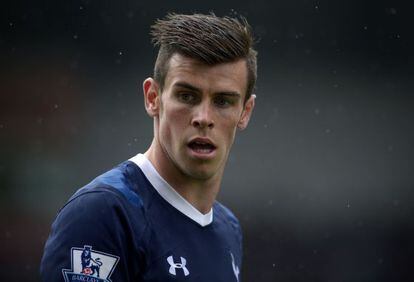 Gareth Bale playing for Tottenham Hotspur against Stoke City on May 12, 2013.