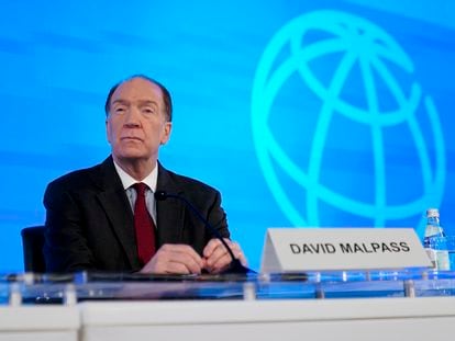 World Bank Group President David Malpass attends a news conference during the 2022 annual meeting of the International Monetary Fund and the World Bank Group, Oct. 13, 2022, in Washington.
