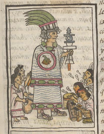 The Etzalcualiztli Festival in honor of Chalchiuhtlicue, the Mexica goddess of water, from Book 1 of the Florentine Codex.