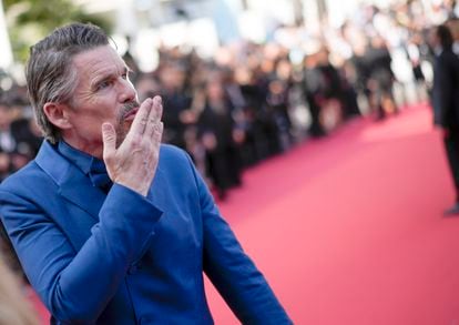 Ethan Hawke, on the red carpet in Cannes, on Saturday afternoon.