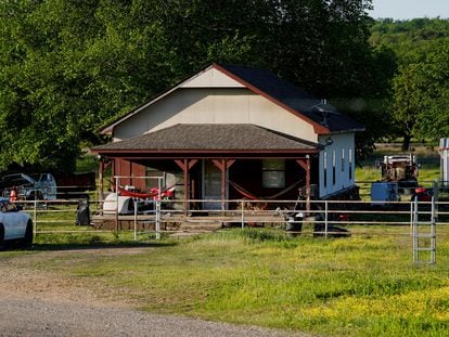 A general view of the property where the bodies of seven people, including two missing teens and a convicted sex offender, were found in Henryetta, Oklahoma, on May 2, 2023.