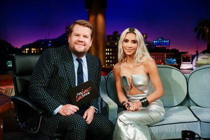 James Corden and Kim Kardashian, on 'The Late Late Show with James Corden.'