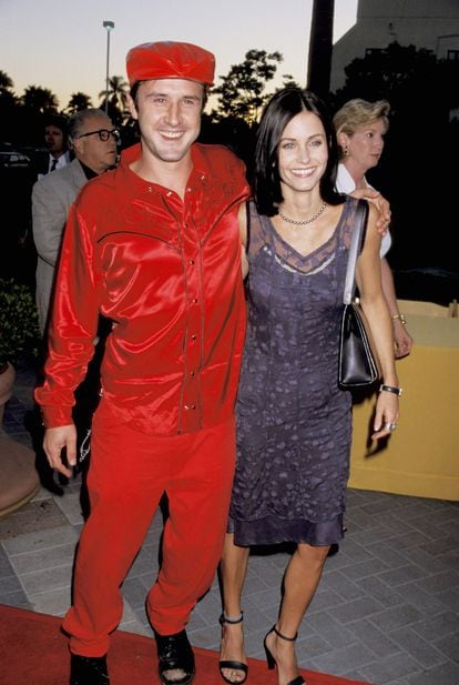  For the premiere of 'Snake Eyes' in the late 90s, Courtney Cox showed up with a lingerie-style dress with a lace overlay, a design that followed all the era’s style rules.