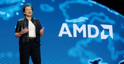 Lisa Su, CEO of AMD, during a keynote speech at CES in Las Vegas in 2019.