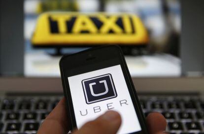 Uber application on a cellphone.