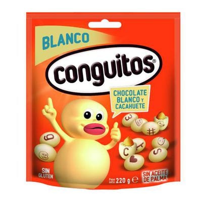 The white chocolate version of Conguitos.
