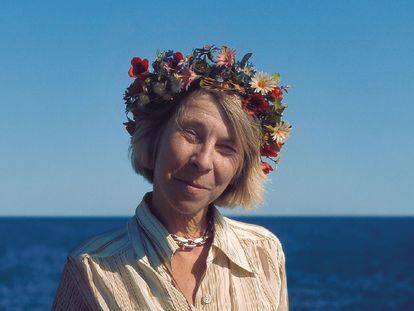 Tove Jansson, pictured on the island of Klovharu, in a photo taken by her brother, Per Olov Jansson.