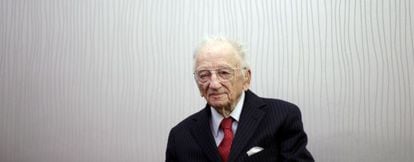 Benjamin B. Ferencz during his interview in Madrid.