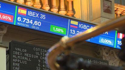 The Madrid stock exchange earlier in the week.