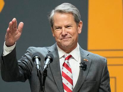 Brian Kemp after being sworn in as Georgia's Governor during a ceremony on Jan. 12, 2023, in Atlanta.