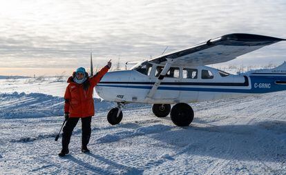 Mariel Galán during her trip to the Arctic Circle, in the Canadian region of Yukon