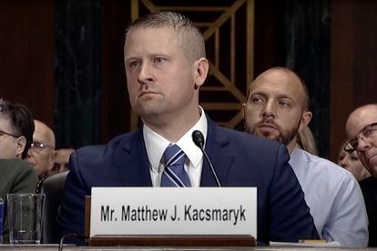 Matthew Kacsmaryk listens during his confirmation hearing before the Senate Judiciary Committee