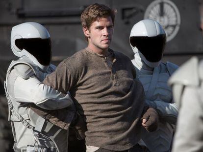 Arresting development: Liam Hemsworth in The Hunger Games sequel Catching Fire.