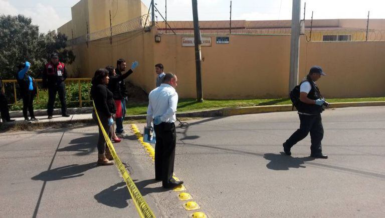 The crime scene in Metepec.