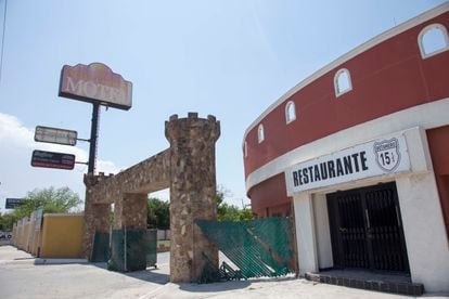 Entrance to Nueva Castilla motel, where the body of Debanhi Escobar was found on April 22.