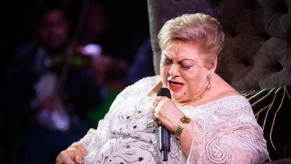 Paquita la del Barrio during her performance at the Texcoco International Horse Fair 2023.