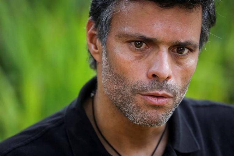 Leopoldo López during his interview with EFE in Caracas.