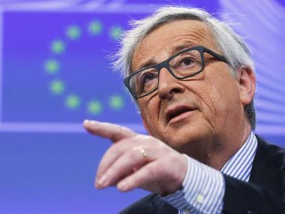 Jean-Claude Juncker speaking at the European Commission on Friday.